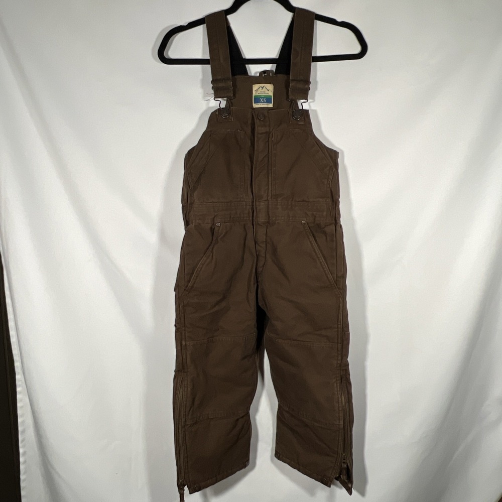 Blue Mountain Boys Quilted Canvas Overalls Size XS Cargo Outdoors Winter Hunting